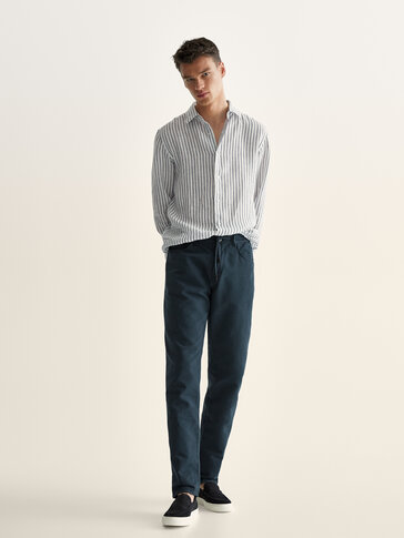 Jogging-fit denim-effect trousers - null - Massimo Dutti