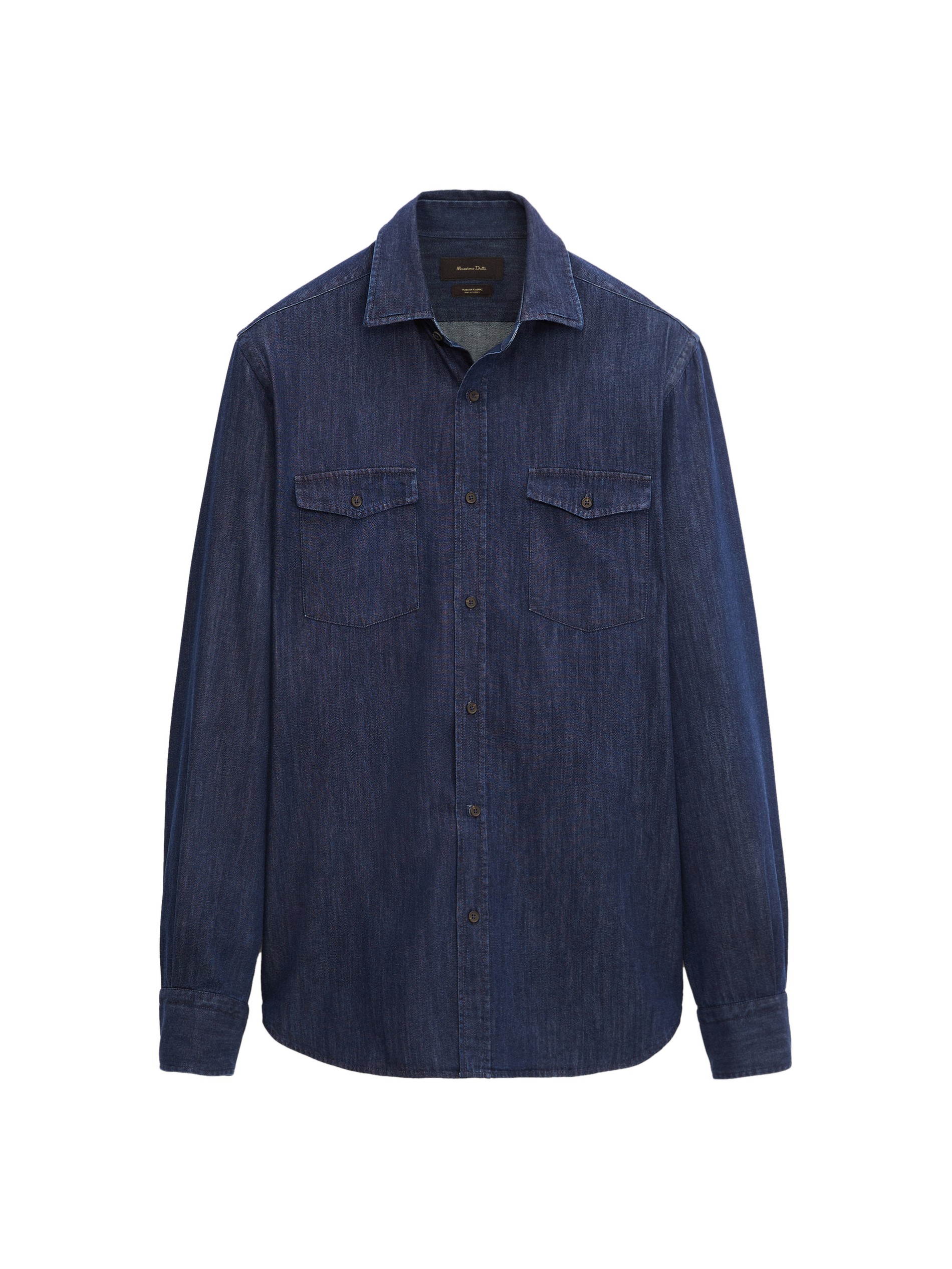 100% cotton denim slim fit shirt - null - Massimo Dutti