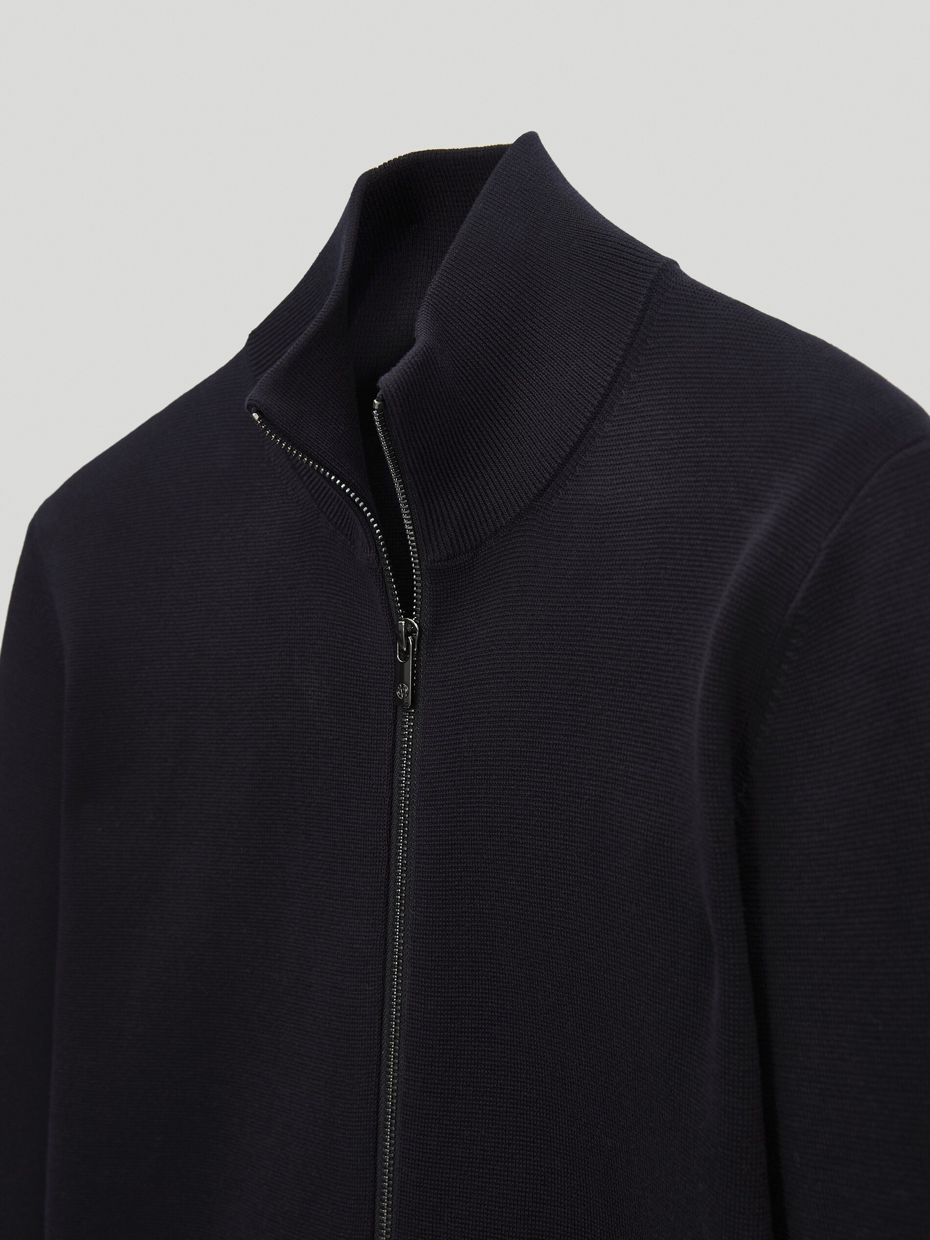 Zipped cotton cardigan - null - Massimo 