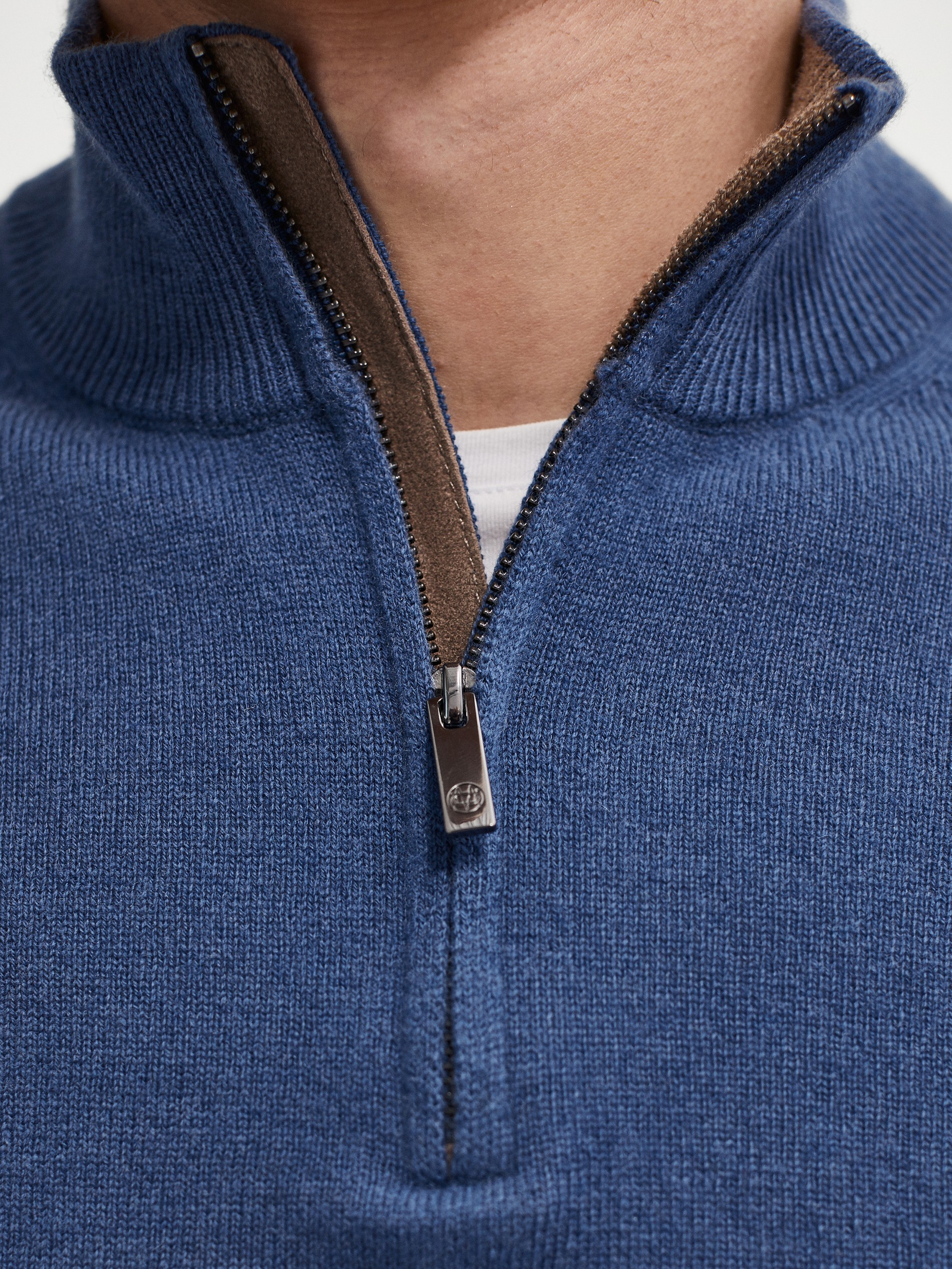 Cashmere wool mock neck sweater - null 
