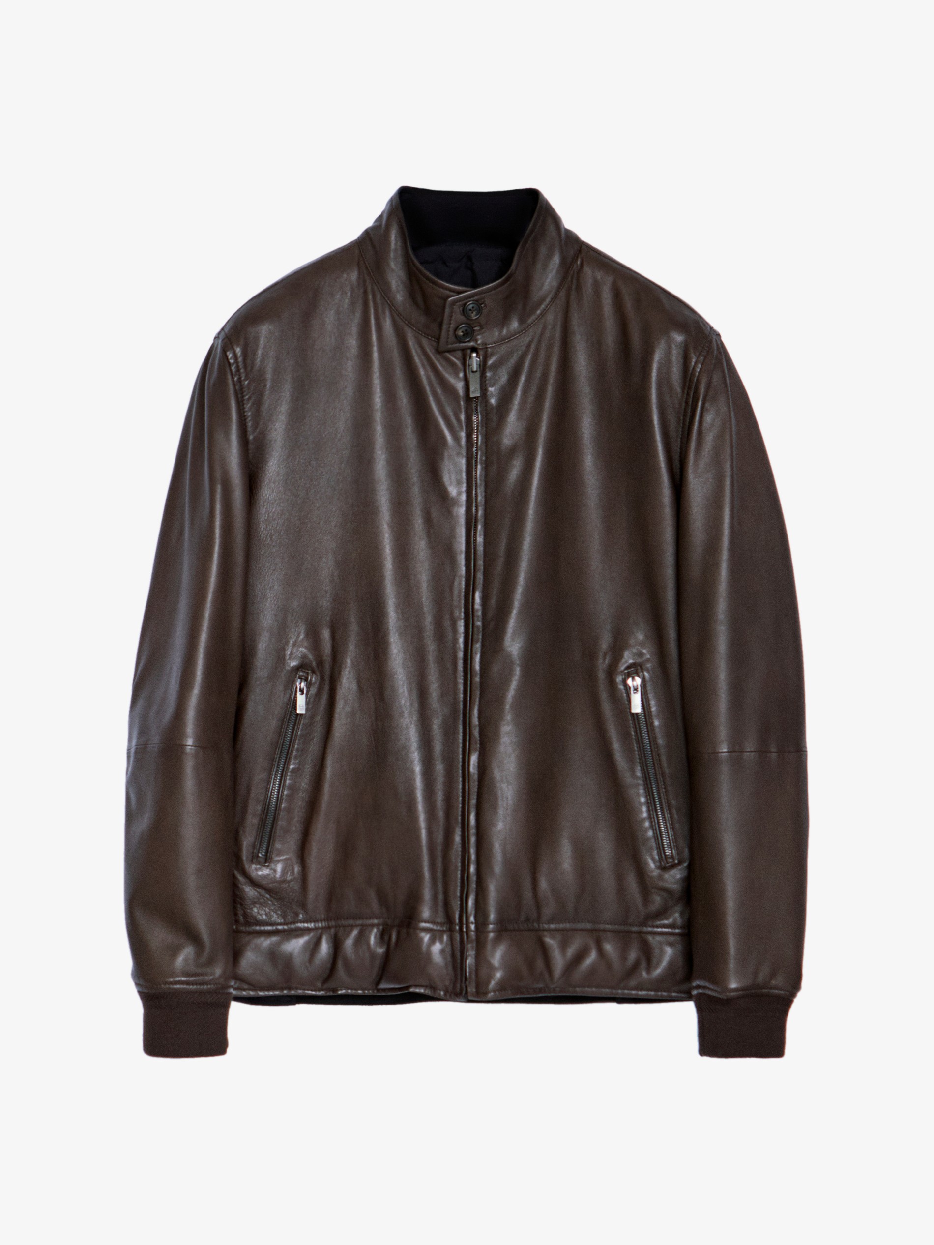 massimo dutti reversible leather jacket