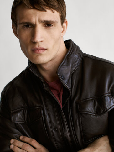 nappa leather jacket massimo dutti