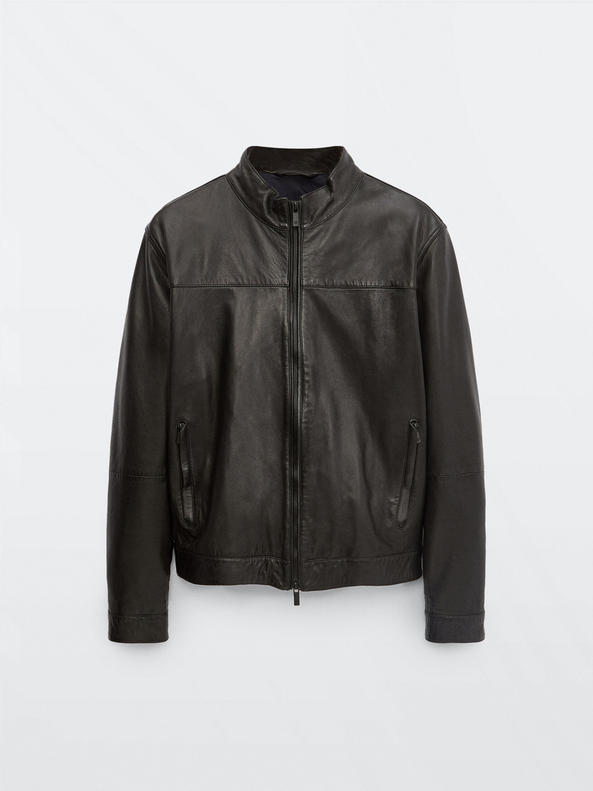 massimo dutti leather coat