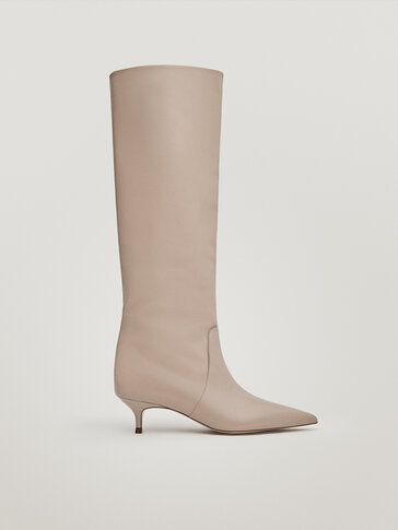 Tan mid heel boots clearance