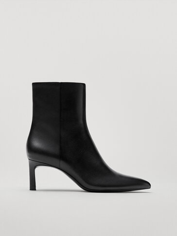 massimo dutti white nappa ankle boots