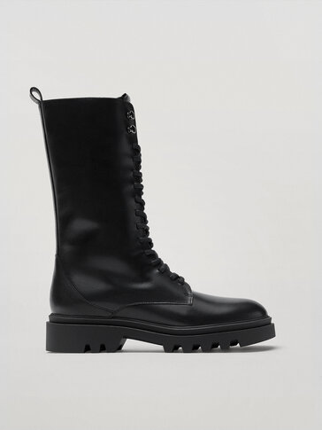 Massimo dutti combat boots Clearance