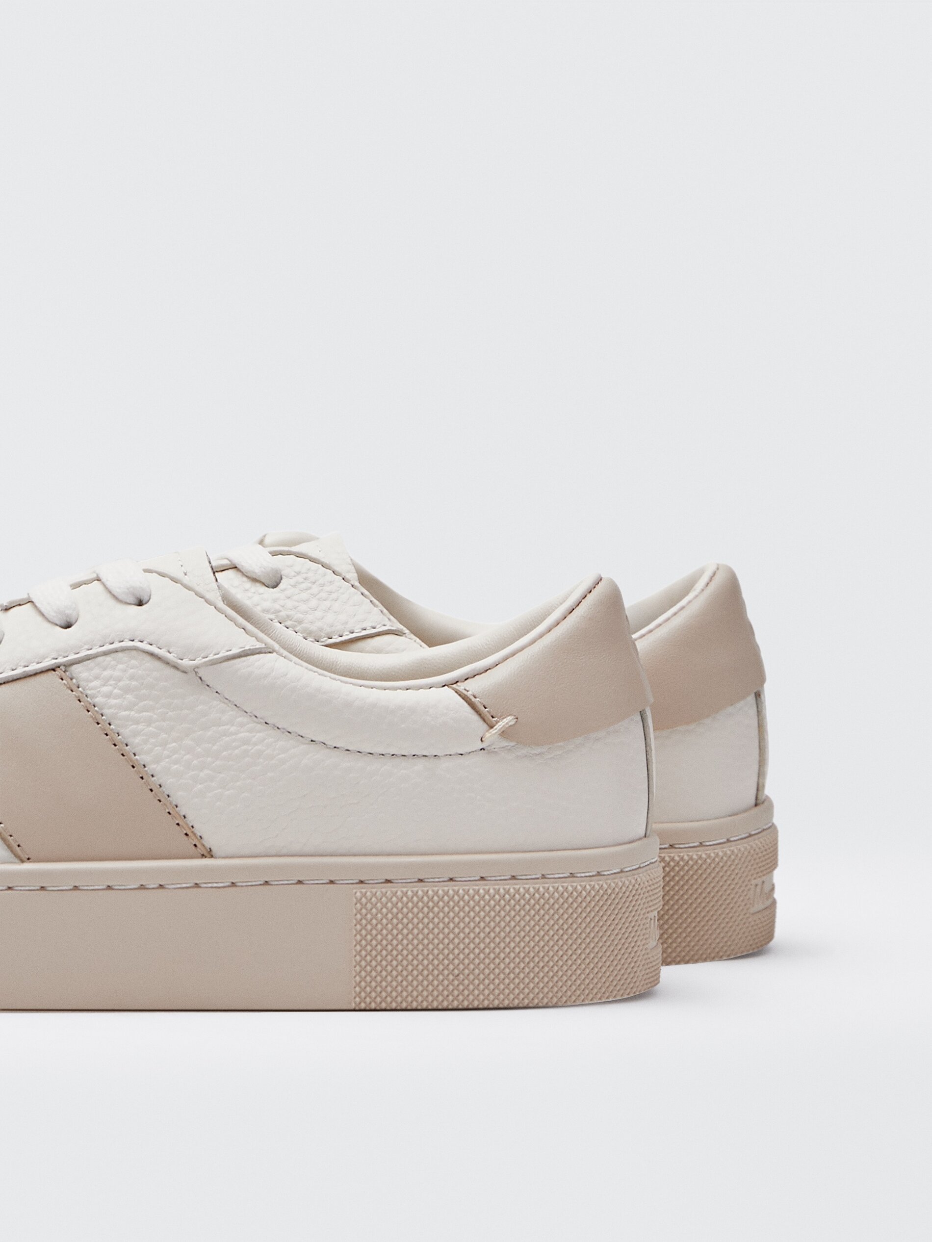 Cream leather trainers clearance