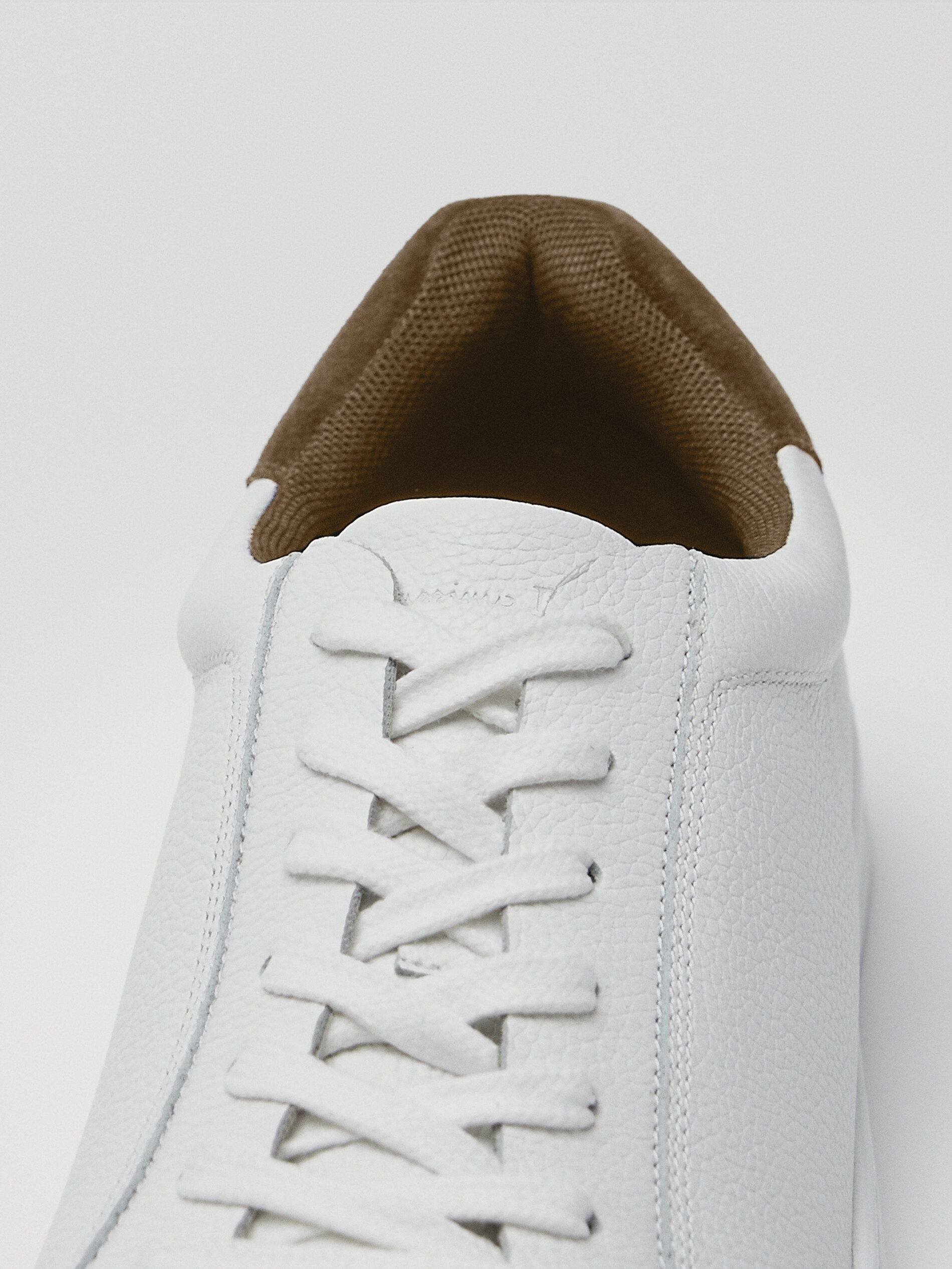 massimo dutti white leather sneakers