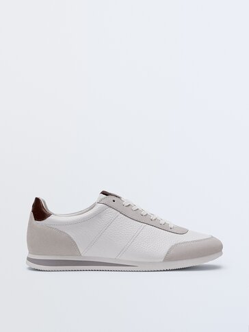 massimo dutti white leather sneakers