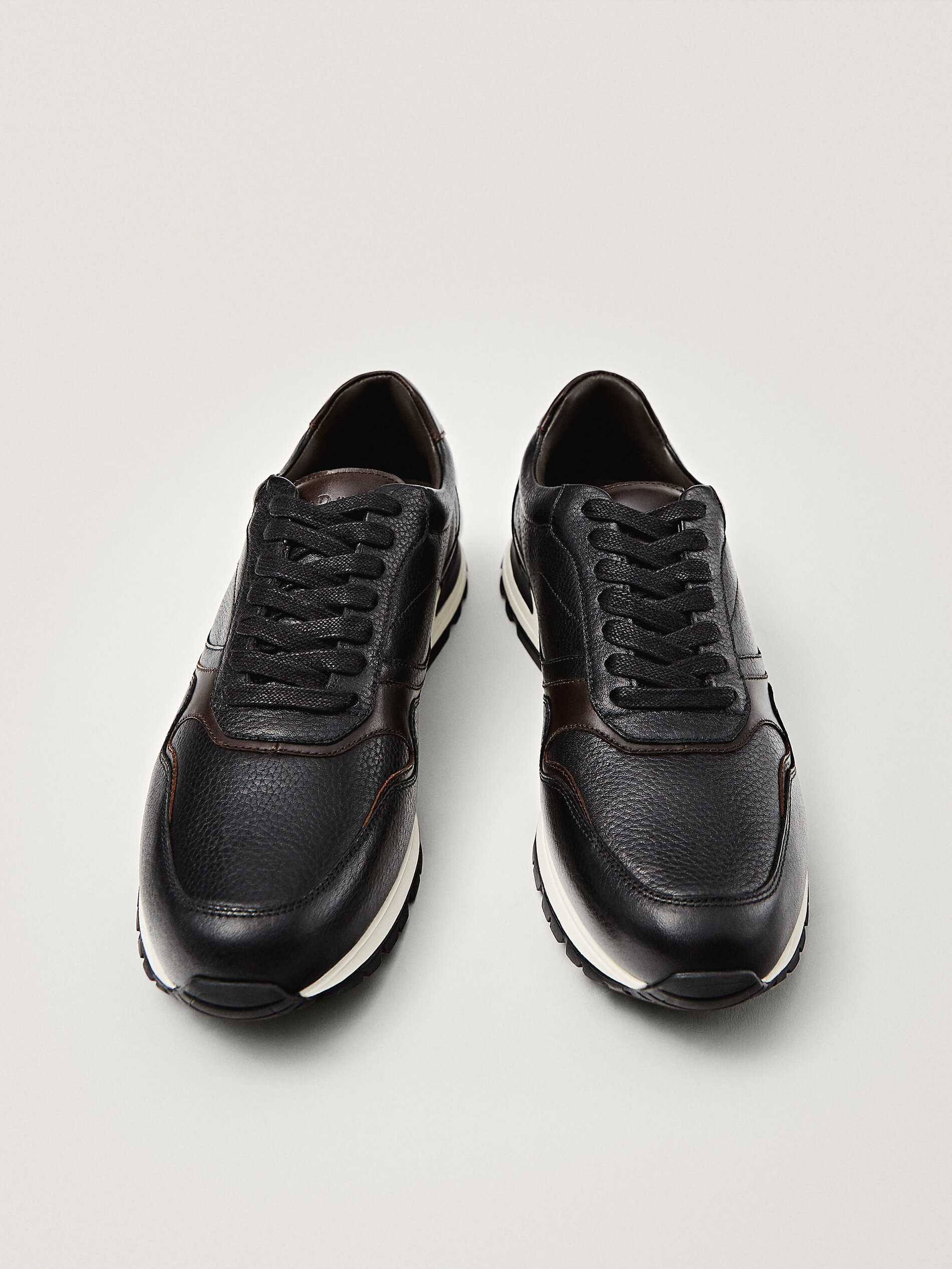 black trainers mens leather