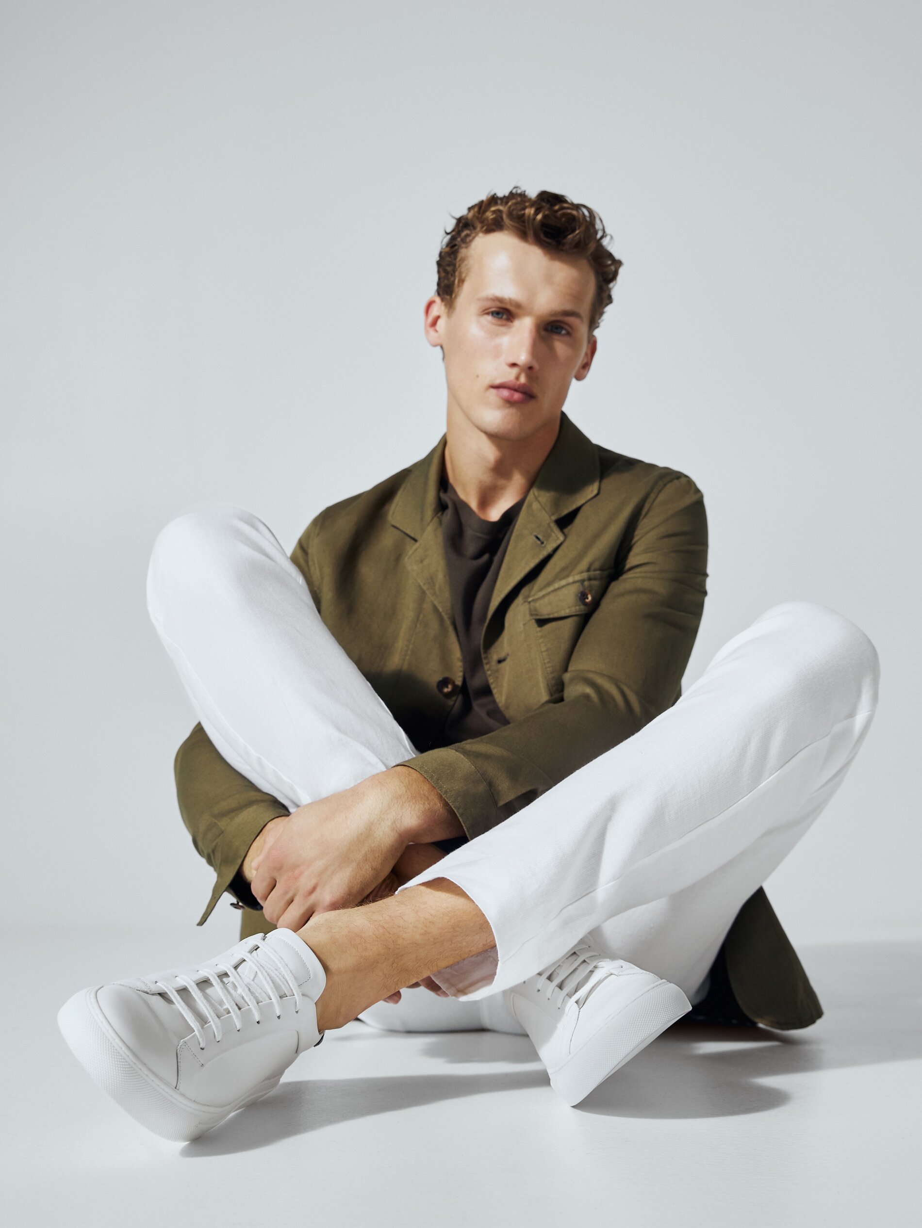 massimo dutti white leather sneakers