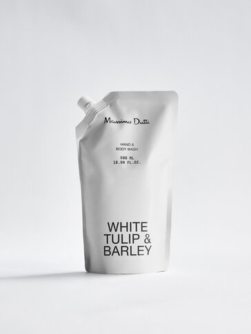 (500 ml) White Tulip & Barley krém na ruky a telové mlieko náplň
