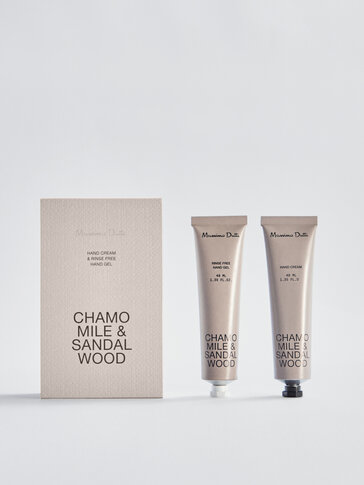 (40 ml) Pack gel limpiador y crema de manos Chamomile & Sandalwood
