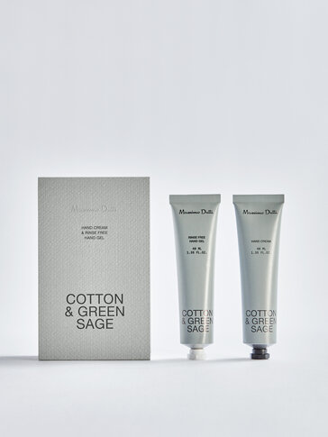 (40 ml) Cotton & Green Sage hand cream and cleansing gel pack