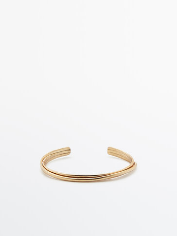 Bracelet ovale plaqué or