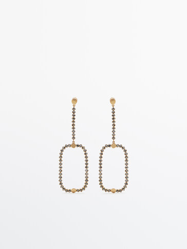 Long gold-plated earrings