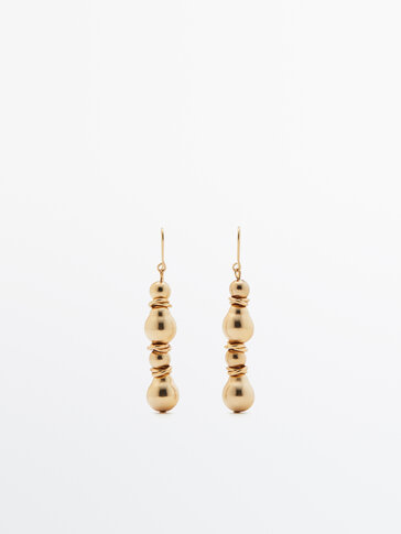 Gold-plated bell-shaped earrings