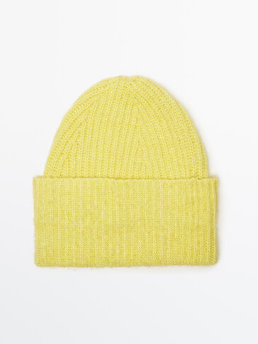 Knit beanie with turn-up detail