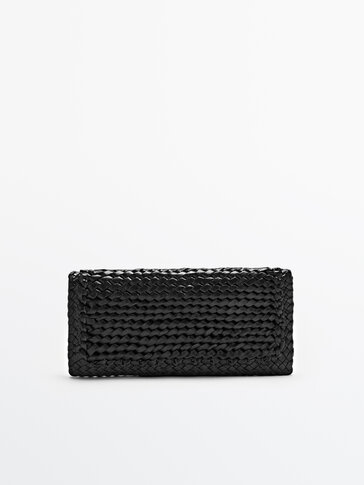 Braided leather wallet