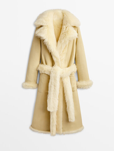 Kahtpidi kantav lambanahast mantel – Limited Edition