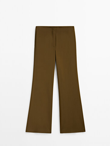 High-waist flared trousers