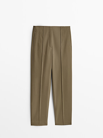 Slim fit technical trousers with topstitching
