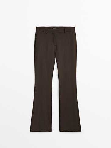 Flared satin trousers