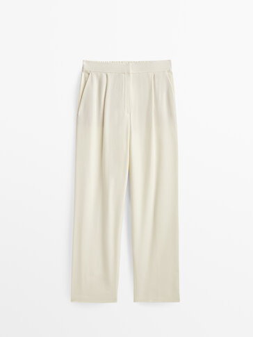 Dart trousers with elastic waistband