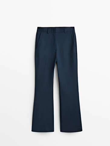 WOMEN FASHION Trousers Print discount 89% Navy Blue 36                  EU Massimo Dutti Chino trouser 