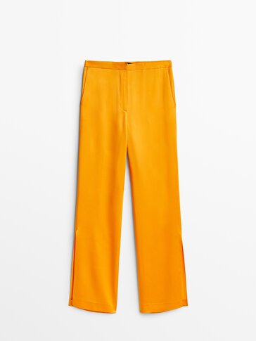 Satin trousers with vent details