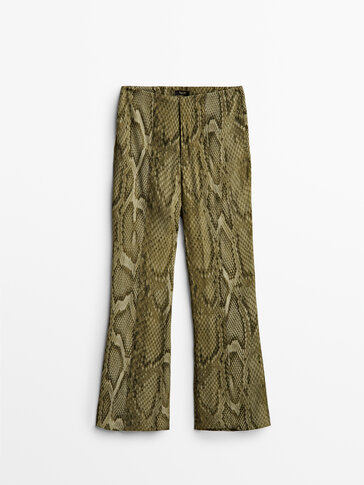 Snakeskin print trousers