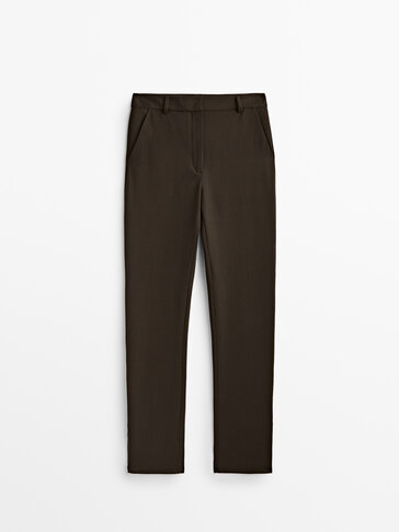 Suit trousers with split hem