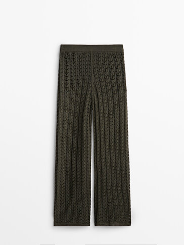 Crochet knit trousers