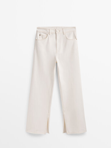 Straight fit high-waist cropped jeans