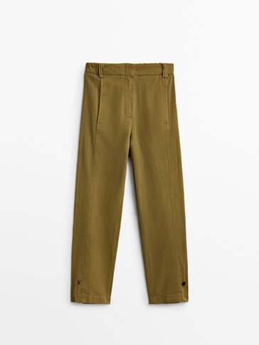 Trousers with hem detail
