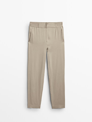 Loose-fitting cupro trousers