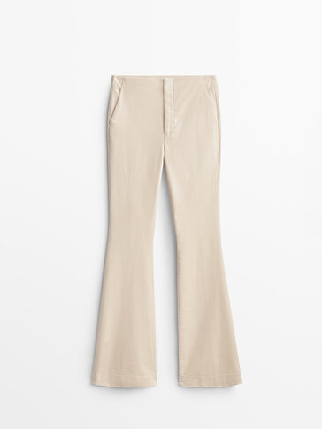 Skinny flare needlecord trousers