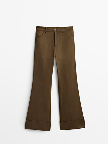Mode Pantalons Pantalons fuseaux Massimo Dutti Pantalon fuseau brun style d\u00e9contract\u00e9 