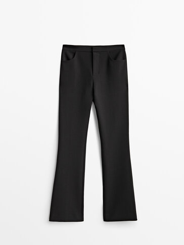Siyah İspanyol paça pantolon - Limited Edition