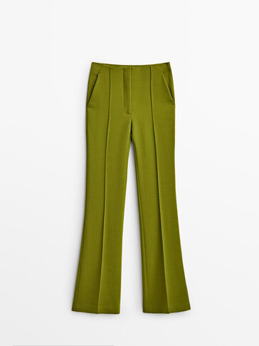 Pantalon flare vert avec de la laine Limited Edition