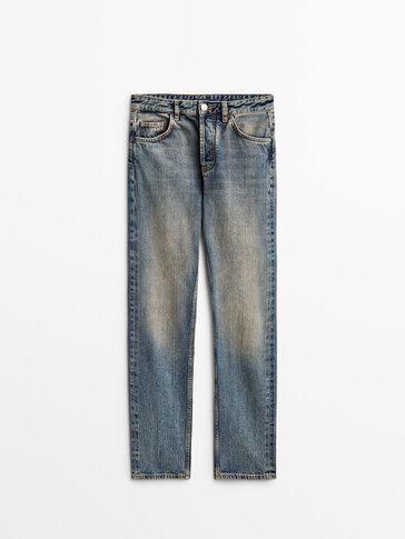 DAMEN Jeans Basisch Blau 38 Rabatt 73 % Massimo Dutti Straight jeans 