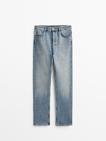 Recht model jeans met zelfkant