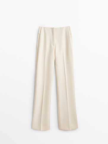 Mode Pantalons Pantalons chinos Massimo Dutti Pantalon chinos gris clair motif \u00e0 carreaux style d\u2019affaires 