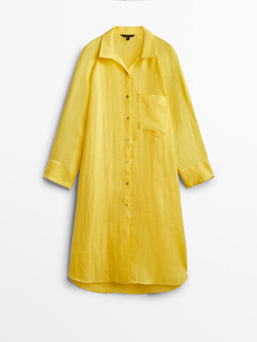 Bluză oversize tip cămașă din in 100%
