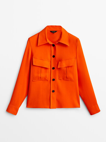 Orange shirt with pockets