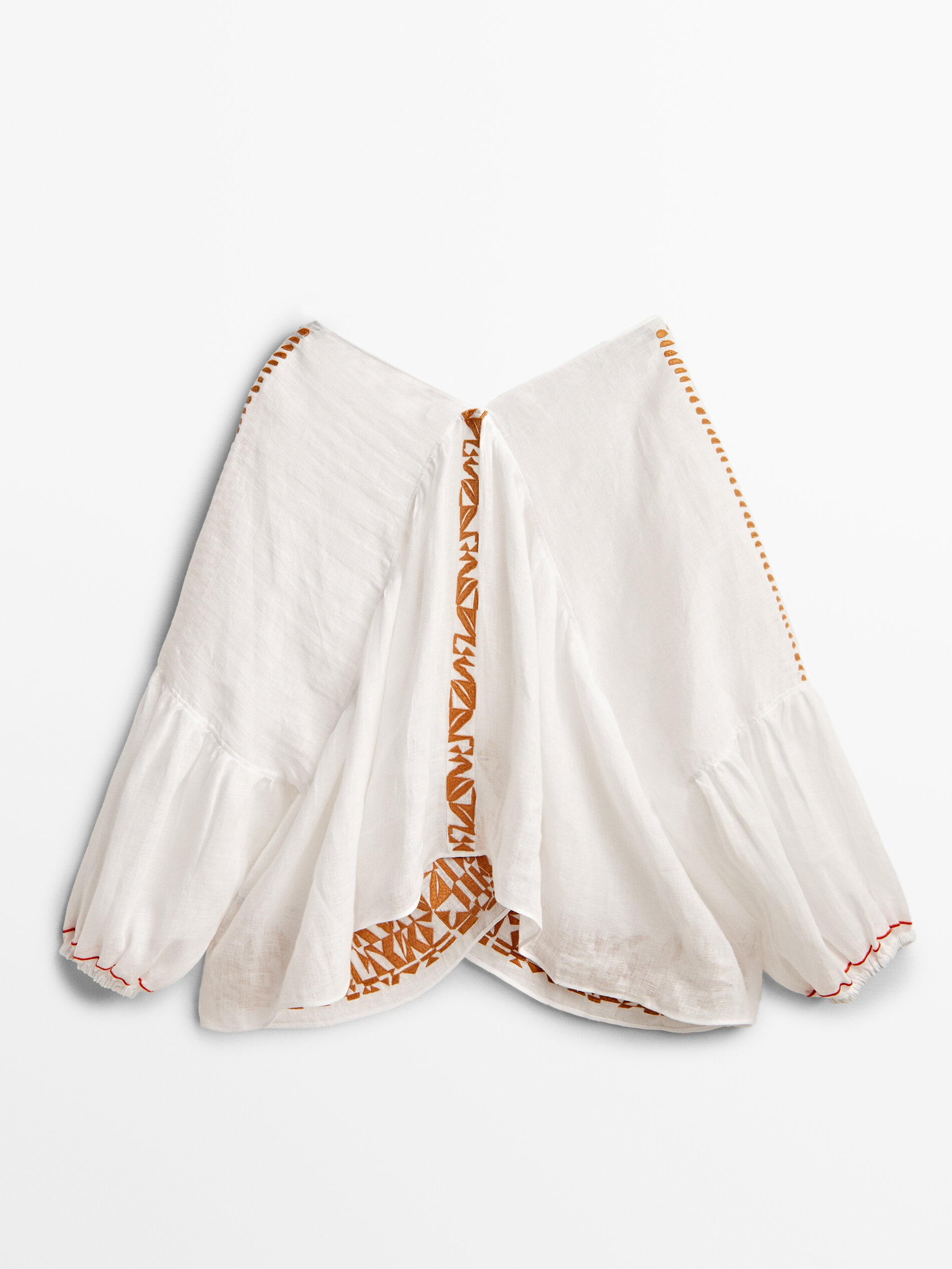 Massimo Dutti Embroidered Linen Shirt Big Apple Buddy