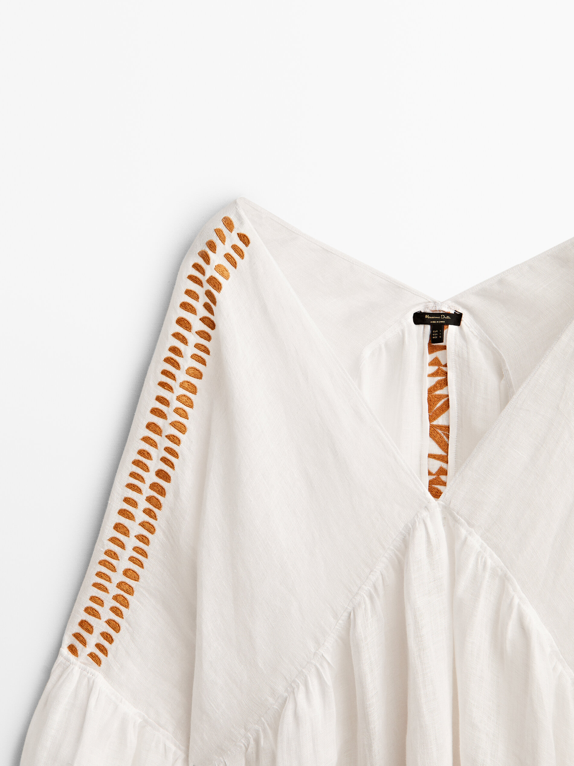 Massimo Dutti Embroidered Linen Shirt Big Apple Buddy