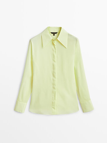 Groene blouse van zijdemix