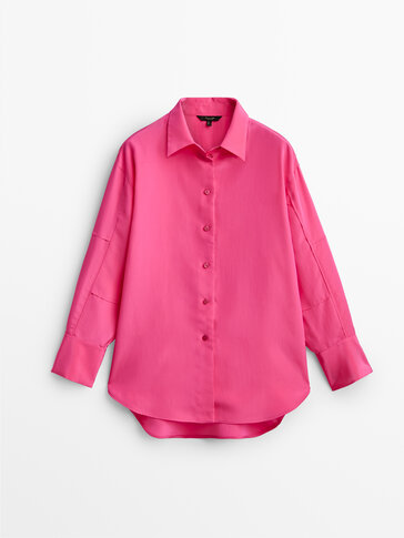 Soepelvallende blouse met detail boord