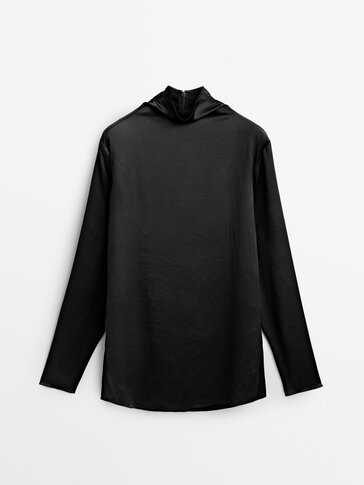 Satīna krekls ar augstu apkakli ‘Limited Edition’
